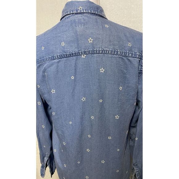 Gap Jean Button Down Shirt With Stars Women's Size M - Picture 8 of 15
